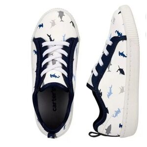 Carter's Baby Shark Casual Sneakers Shoes Slip on Elastic Lace Baby Boys Size 4